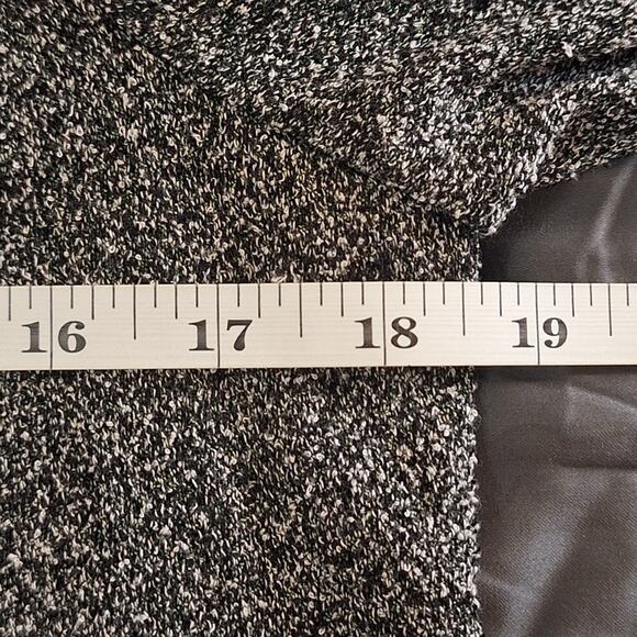 Zara Shirt Women Small Gray Knit Funnel Neck Bell Sleeve Classic Office Corpcore - Picture 5 of 7